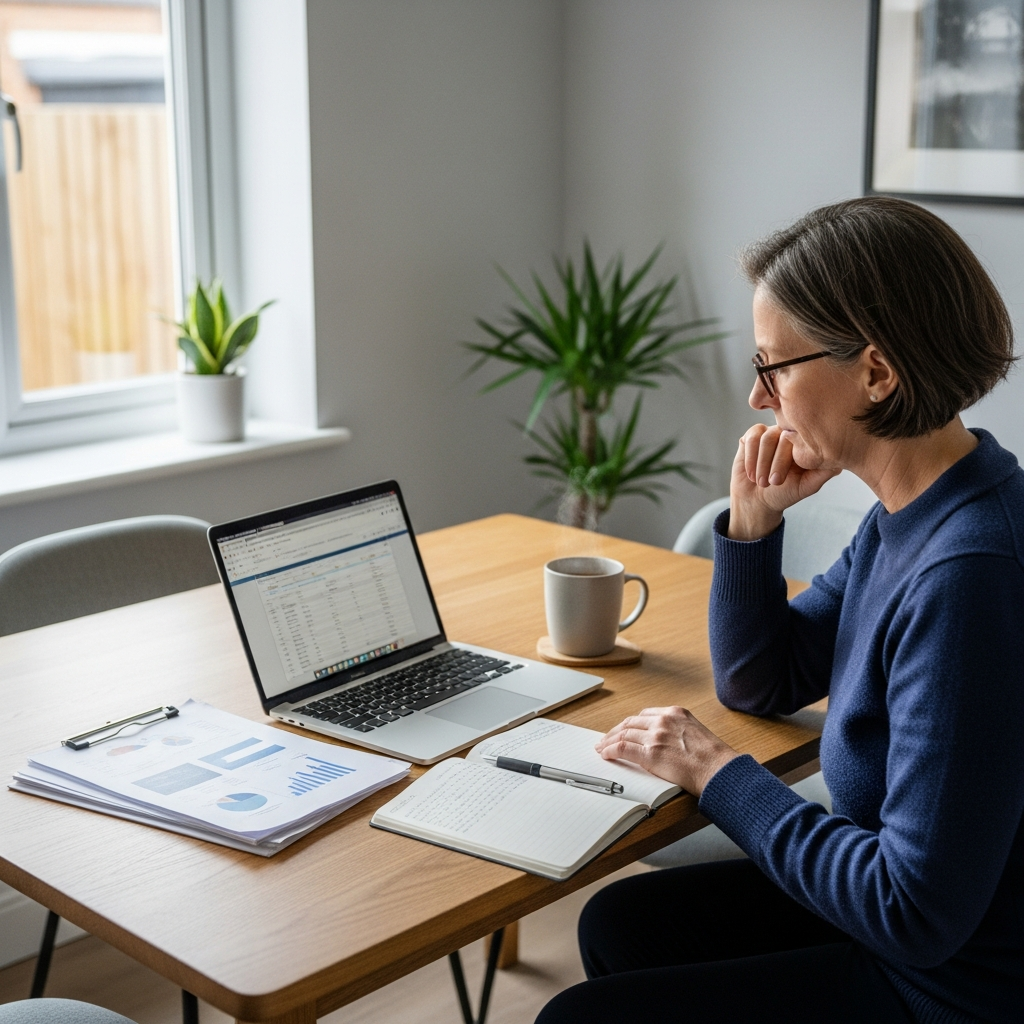 UK homeowner weighing up variable versus fixed electricity tariff options for their heat pump