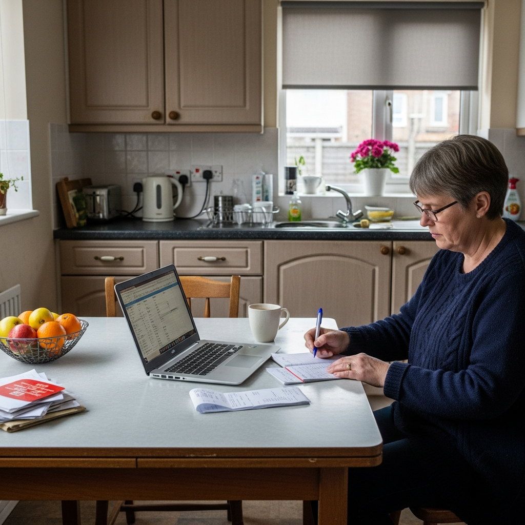 UK homeowner calculating ground source heat pump payback period and energy bill savings with real cost data
