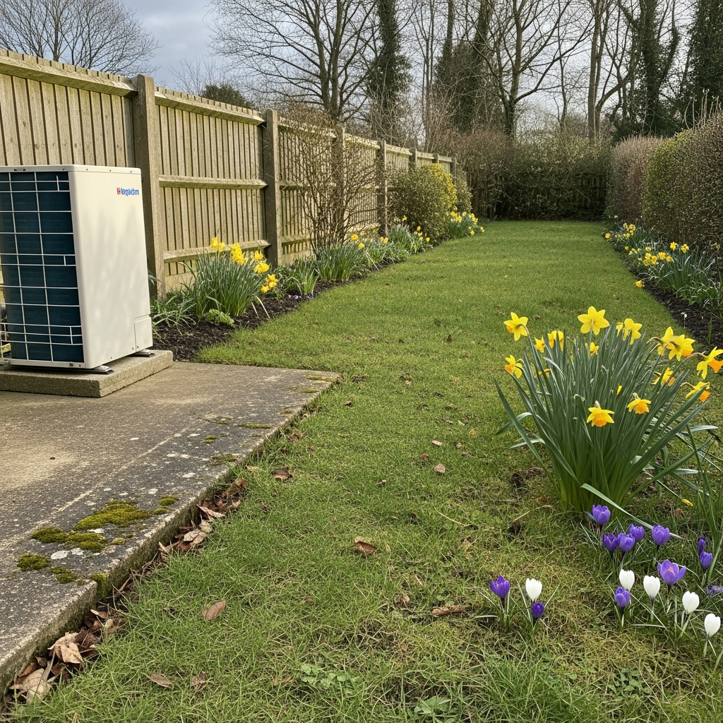 UK home with solar panels generating surplus electricity that can power the heat pump or be exported for income